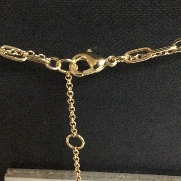 Women's Nine West Gold Tone 2 Layer Crystal Pendent Necklace - Picture 5 of 8